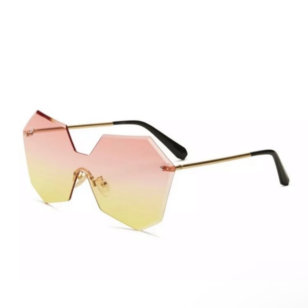 Si Wear Oversized Gradient Sunglasses pink yellow - Picture 5 of 7